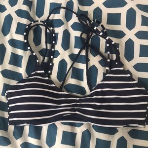Navy and white bathing suit
